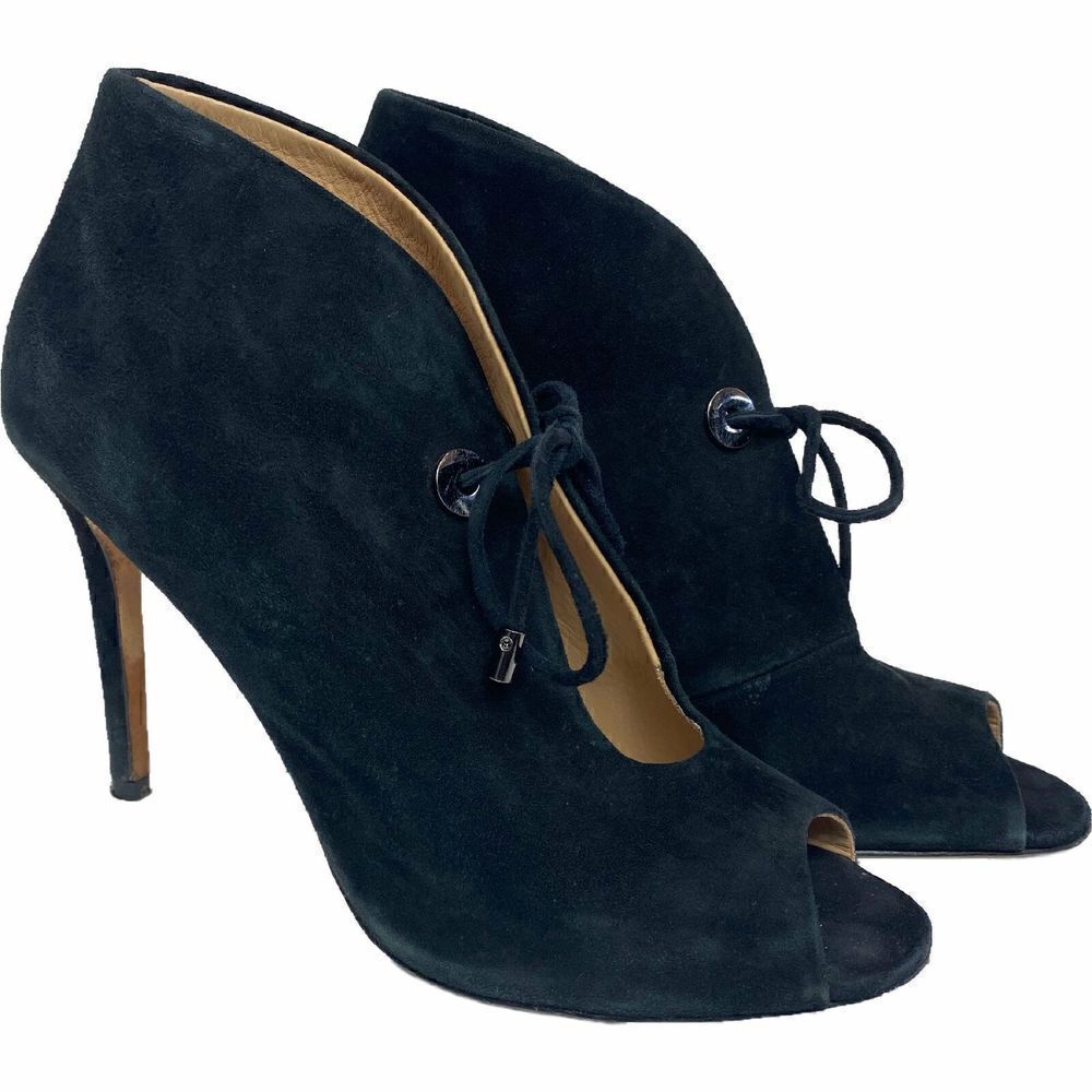 Badgley Mischka Nonna Black Suede Ankle Bootie Size 6.5